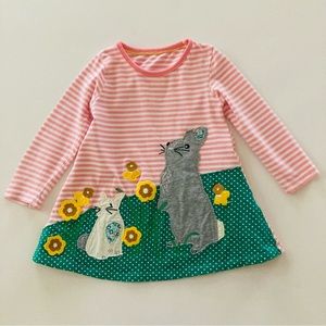 Easter Bunny Girls 4-5 Pink Stripe Top Long Sleeve